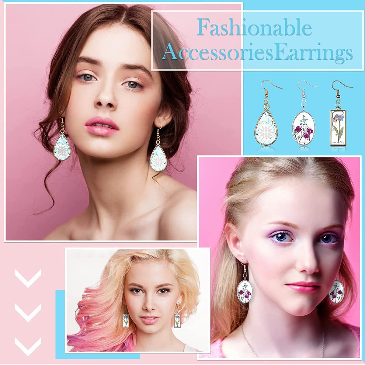 HASTHIP 55Pcs Resin Pendant Mould, Mini Frame Pendants, Charm Pendant Metal Resin Moulds Kit For Key Chain Earring Necklaces Bracelet Diy Crafts, Multi-coloured HASTHIP 55Pcs Resin Pendant Mould, Mini Frame Pendants, Charm Pendant Metal Resin Moulds Kit For Key Chain Earring Necklaces Bracelet Diy Crafts, Multi-coloured